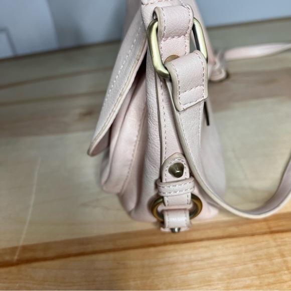 Anthropologie Delancey Crossbody Bag Vegan Leather Soft Pink Purse Chic Classic - Picture 9 of 9